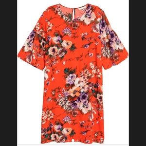 H&M Floral Flutter Sleeve Dress